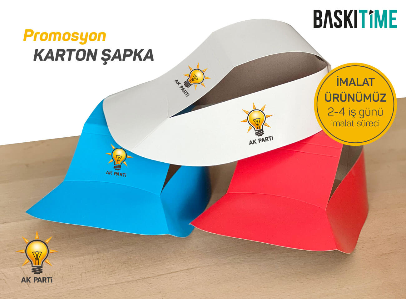 Ak Parti Promosyon Karton Şapka