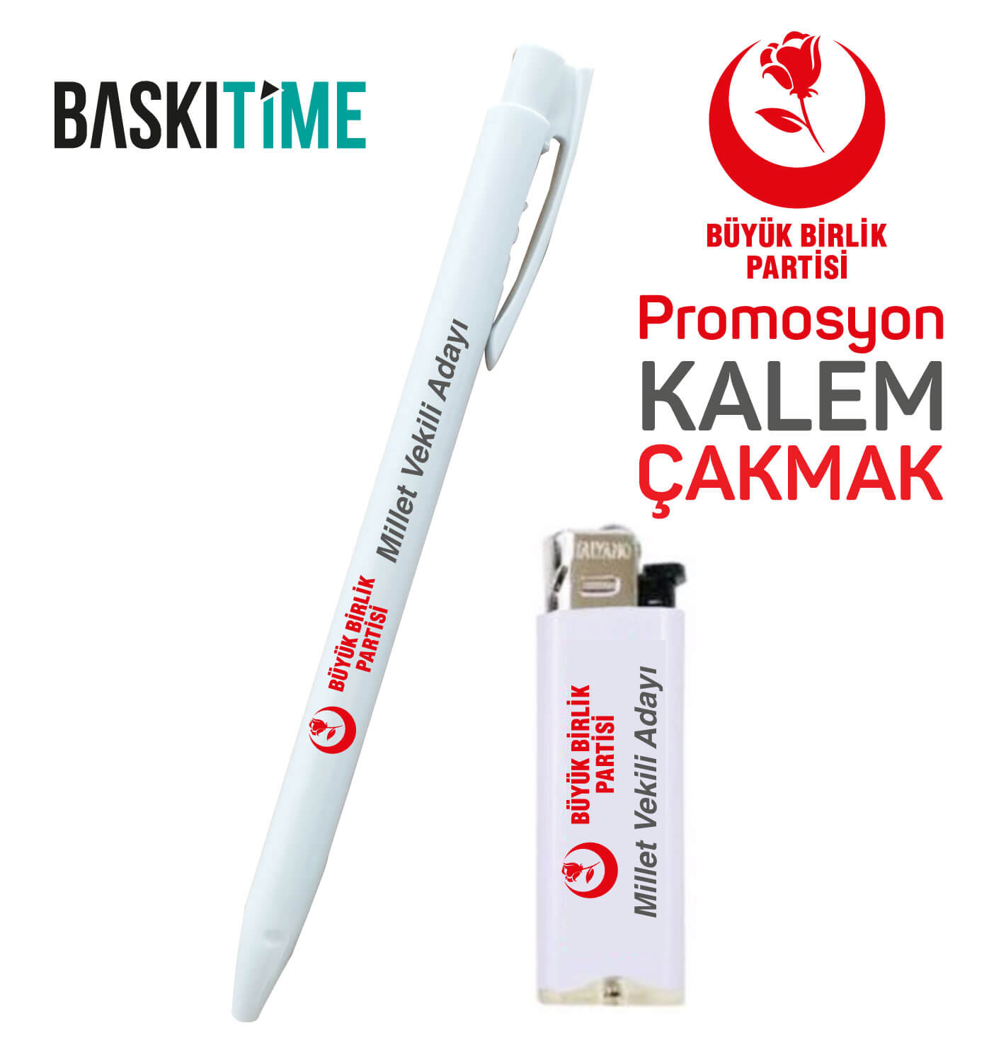 Büyük Birlik Partisi Promosyon Kalem Çakmak