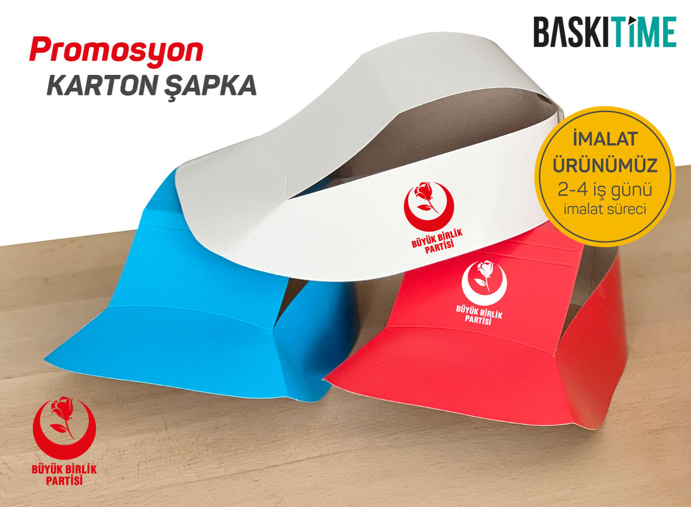 Büyük Birlik Partisi Promosyon Karton Şapka