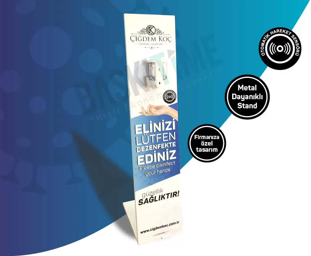 Dezenfektan Standı Metal Özel Tasarım