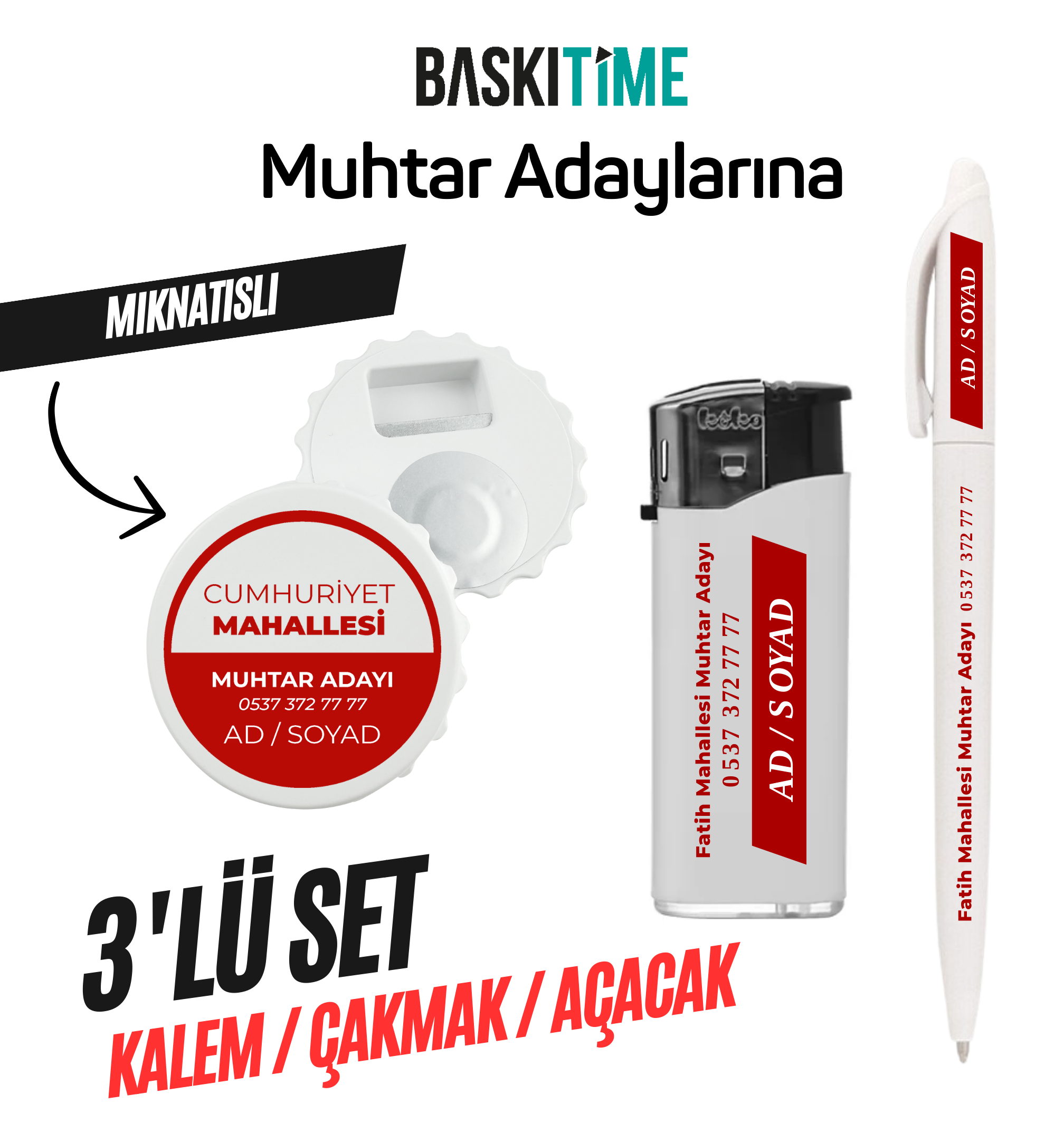 Muhtar Adayı Promosyon Çakmak Kalem Açacak