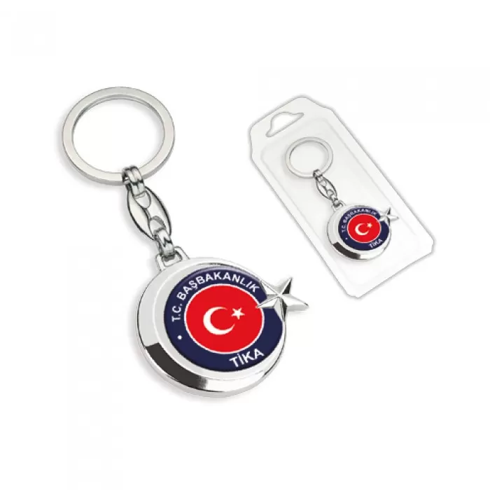 Nikel Zincirli Ay Yıldızlı Anahtarlık